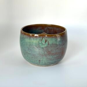 Vera Style Moona Stone cup and disc holder in the color Ocean Rock blue and brown